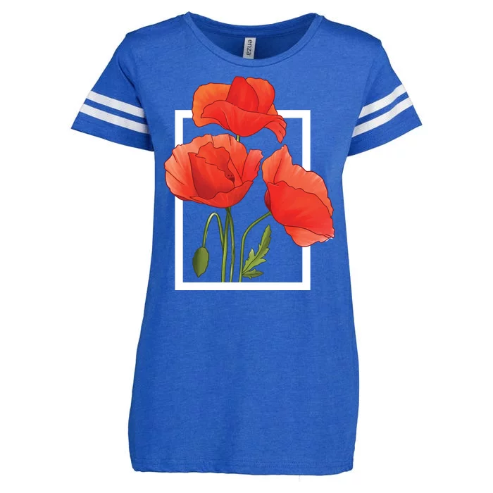 Poppy Flowers Enza Ladies Jersey Football T-Shirt