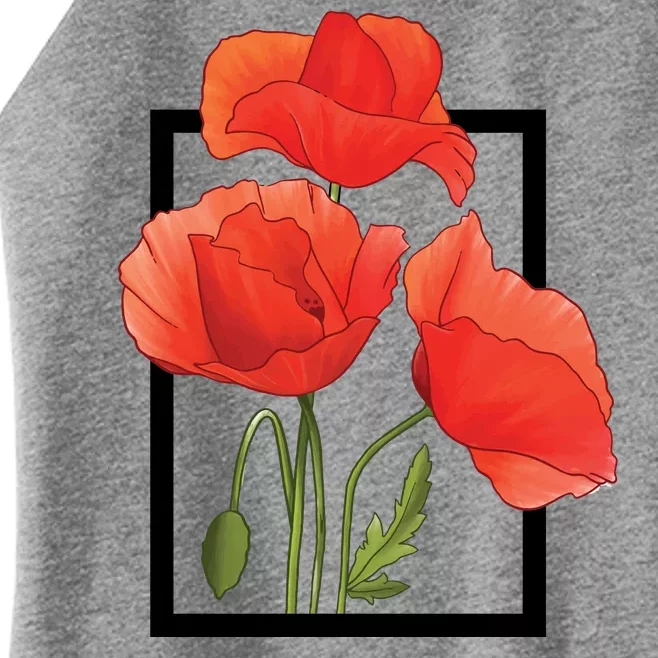 Poppy Flowers Women’s Perfect Tri Rocker Tank