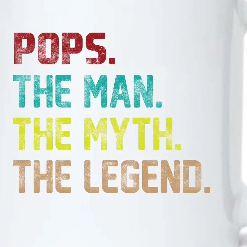 Pops The Man The Myth The Legend Funny Grandpa Black Color Changing Mug