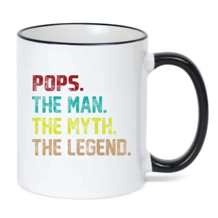 Pops The Man The Myth The Legend Funny Grandpa Black Color Changing Mug