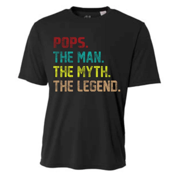 Pops The Man The Myth The Legend Funny Grandpa Cooling Performance Crew T-Shirt