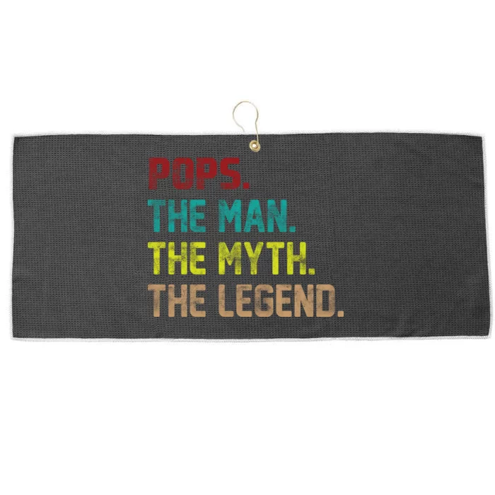 Pops The Man The Myth The Legend Funny Grandpa Large Microfiber Waffle Golf Towel