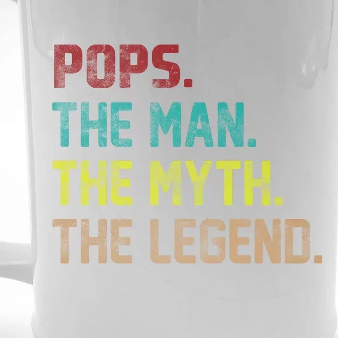 Pops The Man The Myth The Legend Funny Grandpa Front & Back Beer Stein