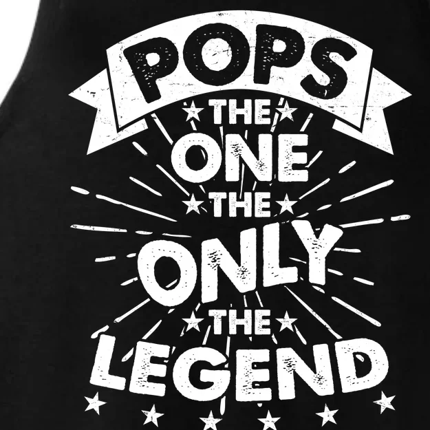 Pops The One The Only The Legend Ladies Tri-Blend Wicking Tank