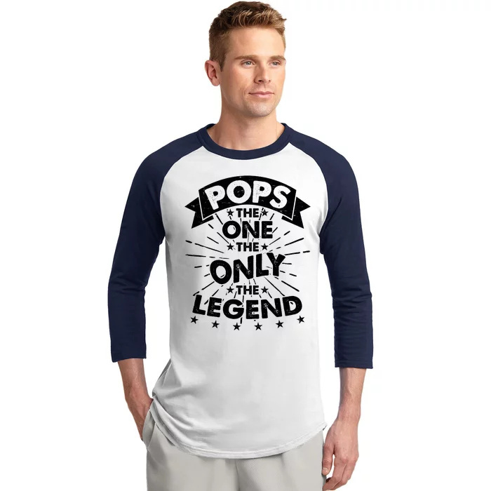 Pops The One The Only The Legend Baseball Sleeve Shirt