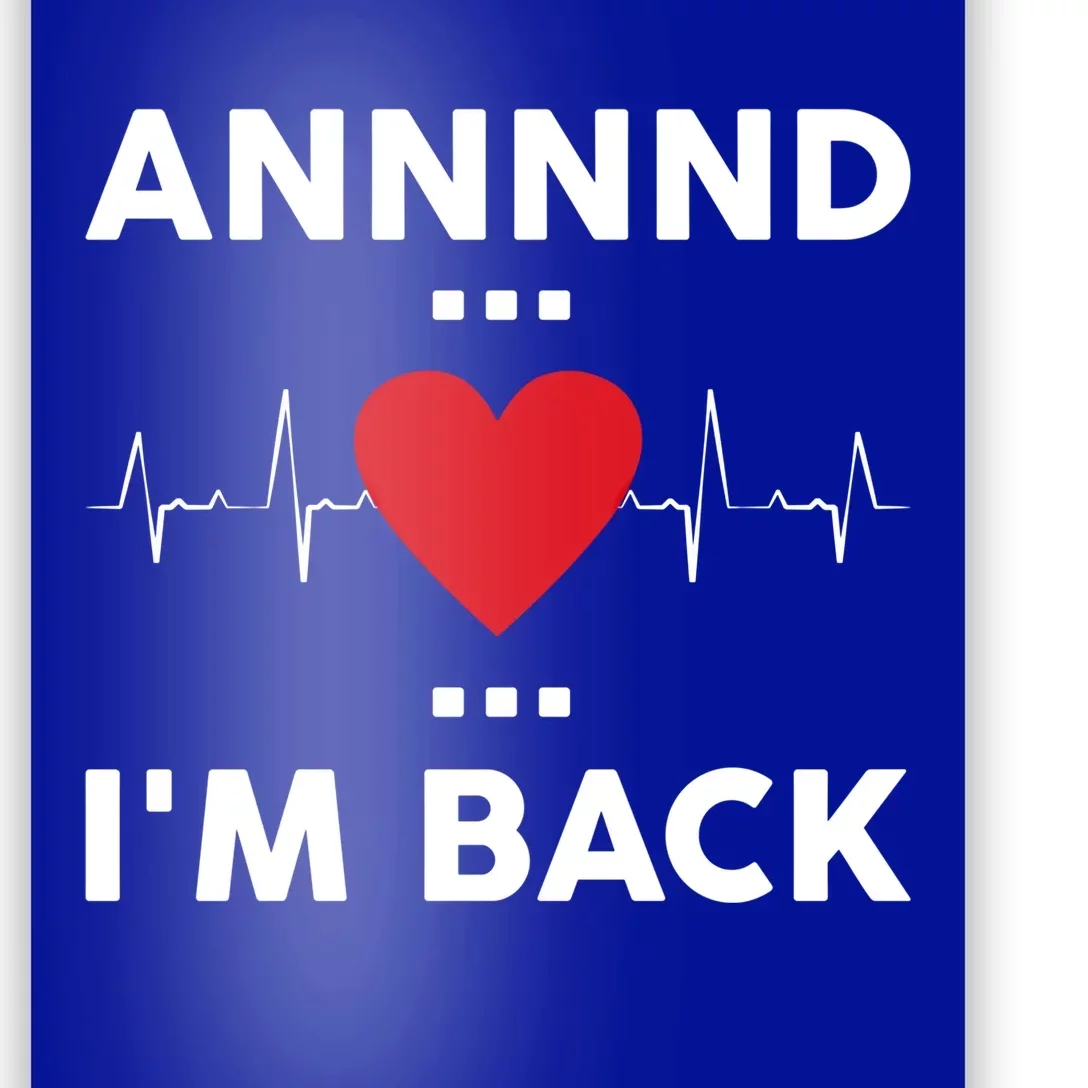 Post Operation Red Heart Back Open Heart Surgery Warrior Gift Poster