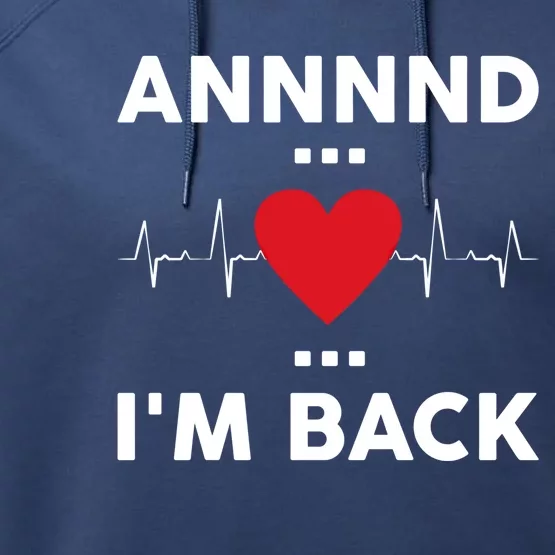 Post Operation Red Heart Back Open Heart Surgery Warrior Gift Performance Fleece Hoodie