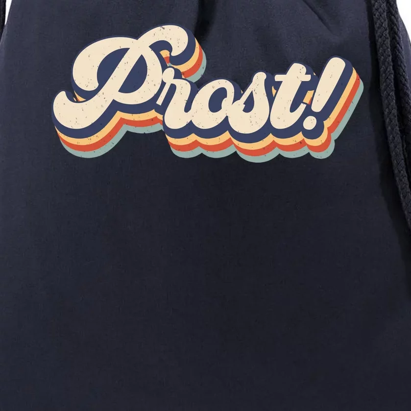 Prost Oktoberfest Retro Groovy Drawstring Bag