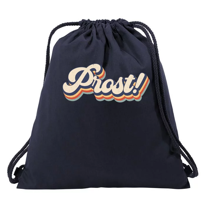 Prost Oktoberfest Retro Groovy Drawstring Bag