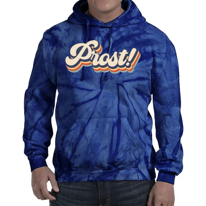 Prost Oktoberfest Retro Groovy Tie Dye Hoodie