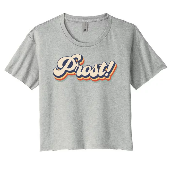 Prost Oktoberfest Retro Groovy Women's Crop Top Tee