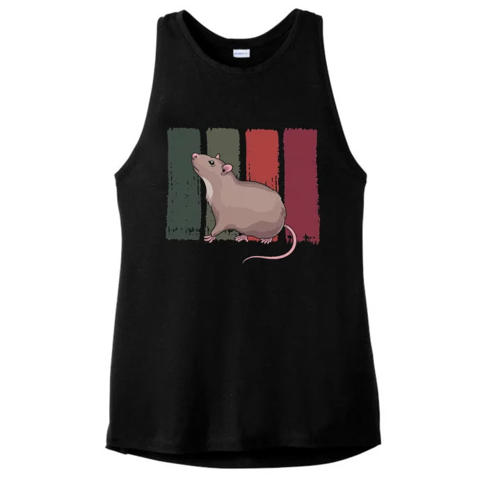 Pet Owner Rodent Animal Lover Retro Rat Ladies Tri-Blend Wicking Tank