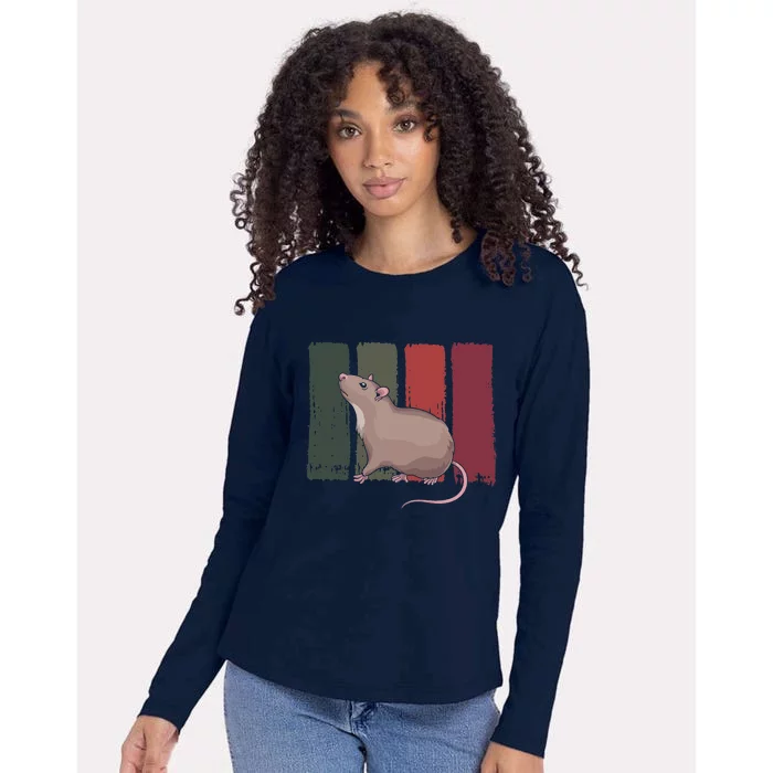 Pet Owner Rodent Animal Lover Retro Rat Womens Cotton Relaxed Long Sleeve T-Shirt