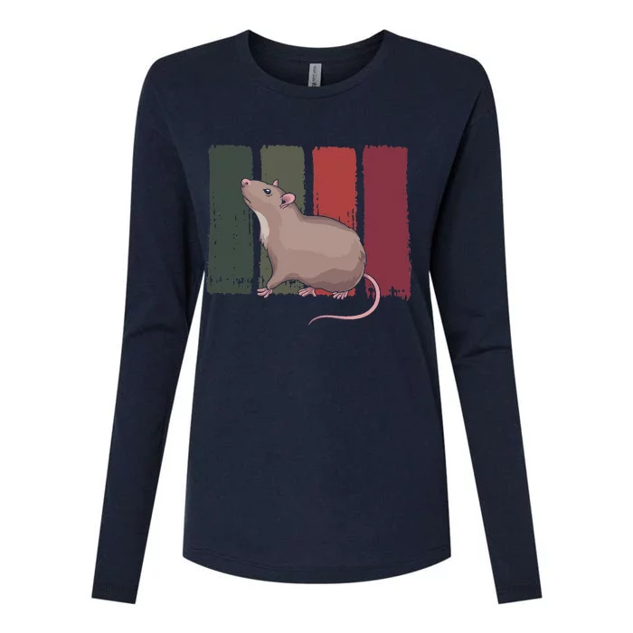 Pet Owner Rodent Animal Lover Retro Rat Womens Cotton Relaxed Long Sleeve T-Shirt