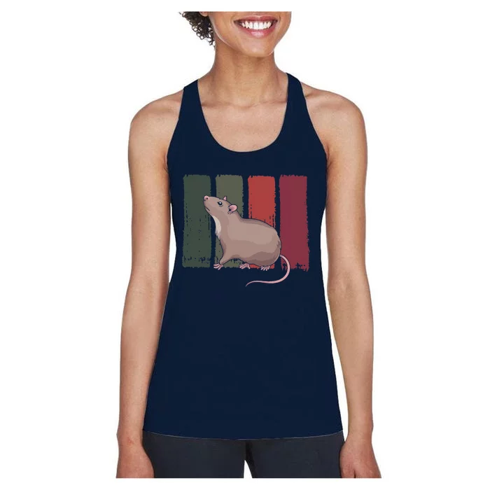 Pet Owner Rodent Animal Lover Retro Rat Women's Racerback Tank