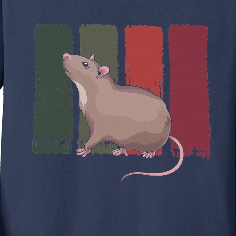 Pet Owner Rodent Animal Lover Retro Rat Kids Long Sleeve Shirt