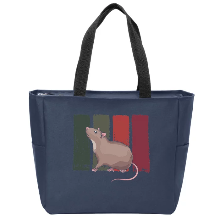 Pet Owner Rodent Animal Lover Retro Rat Zip Tote Bag