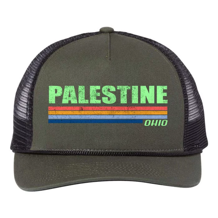 Palestine Ohio Retro Retro Rope Trucker Hat Cap