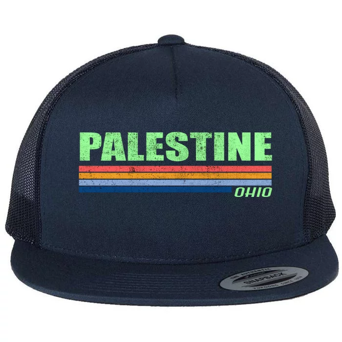 Palestine Ohio Retro Flat Bill Trucker Hat