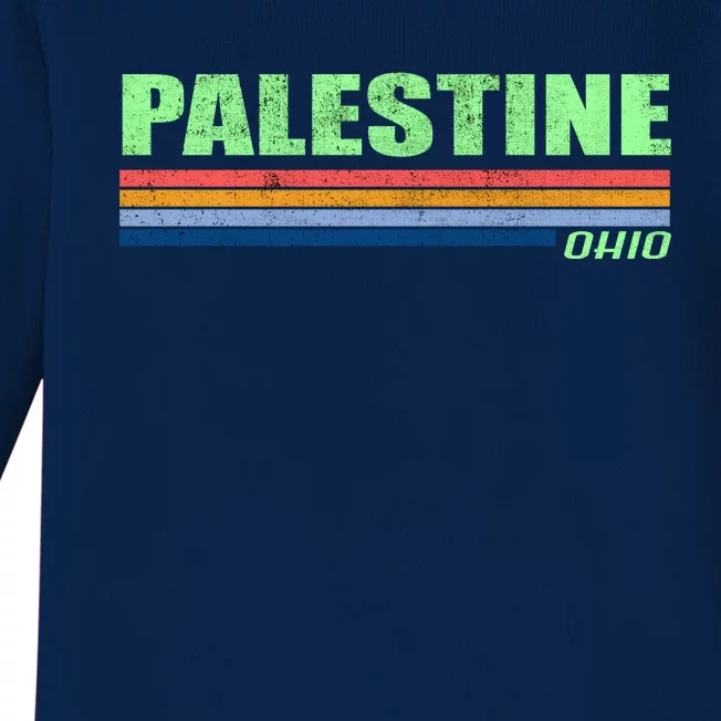 Palestine Ohio Retro Baby Long Sleeve Bodysuit