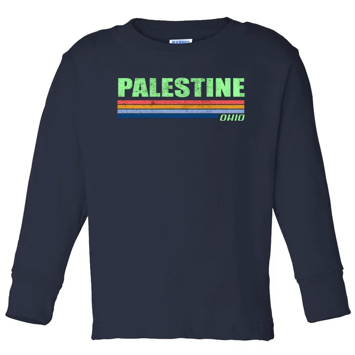 Palestine Ohio Retro Toddler Long Sleeve Shirt