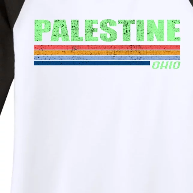 Palestine Ohio Retro Women's Tri-Blend 3/4-Sleeve Raglan Shirt