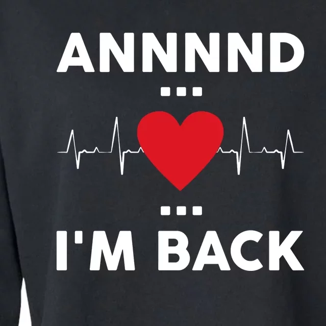 Post Operation Red Heart Back Open Heart Surgery Warrior Cropped Pullover Crew