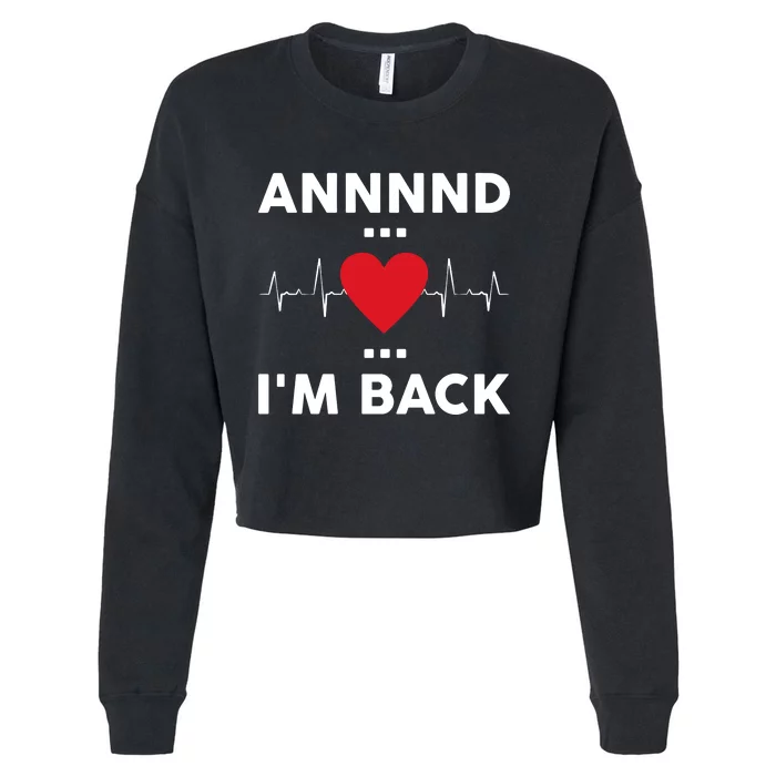 Post Operation Red Heart Back Open Heart Surgery Warrior Cropped Pullover Crew