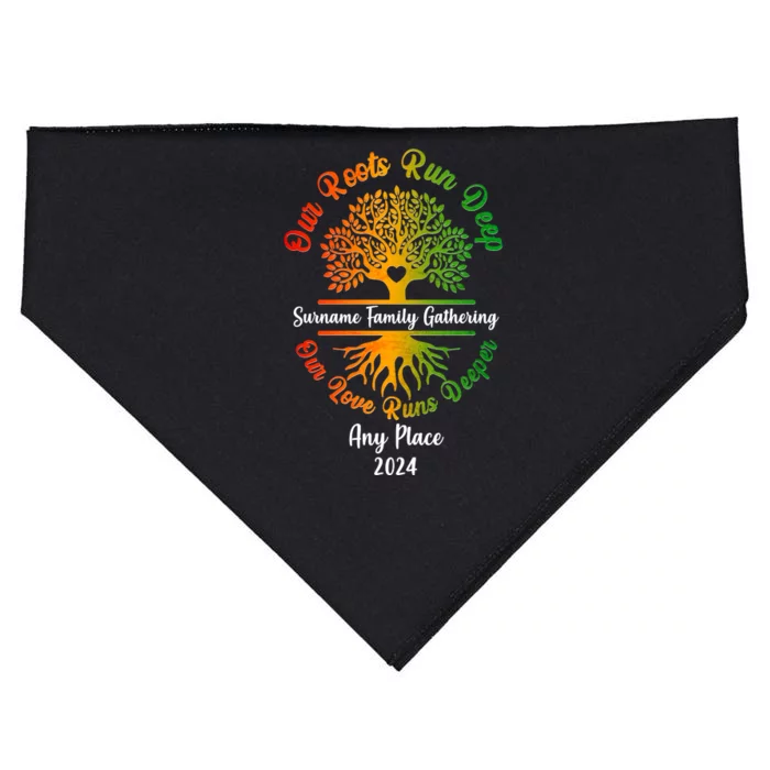 Personalize Our Roots Run Deep Family Reunion Custom USA-Made Doggie Bandana