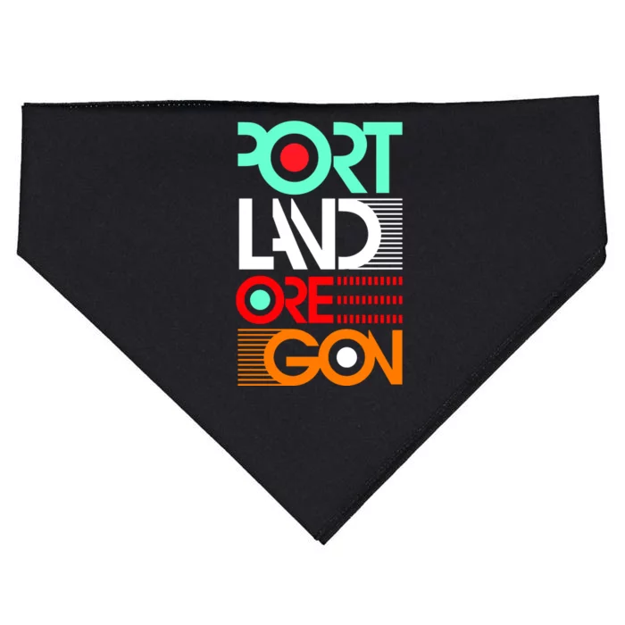 Portland Oregon Retro Typography USA-Made Doggie Bandana