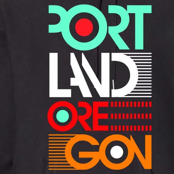 Portland Oregon Retro Typography Premium Hoodie