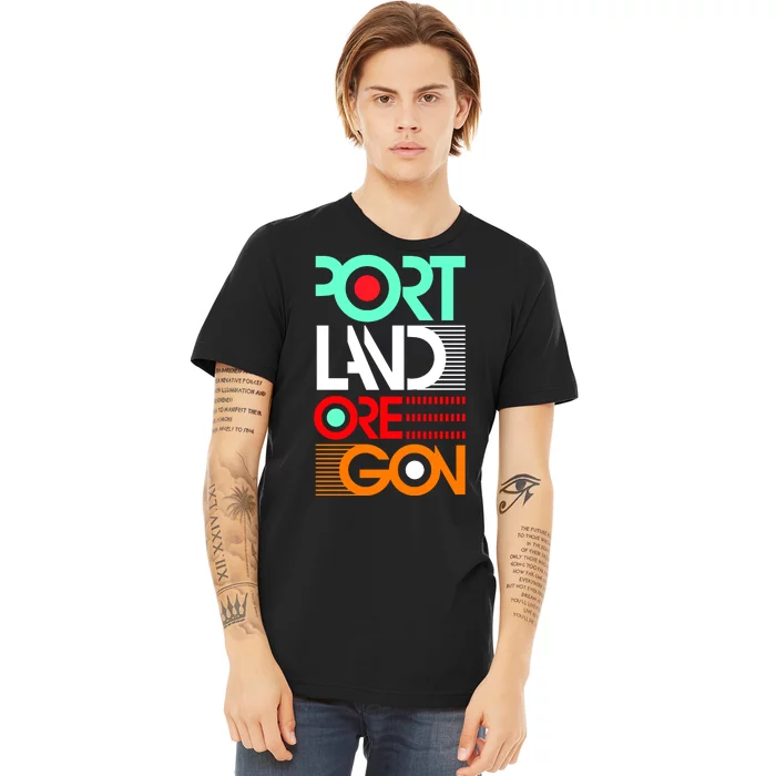 Portland Oregon Retro Typography Premium T-Shirt