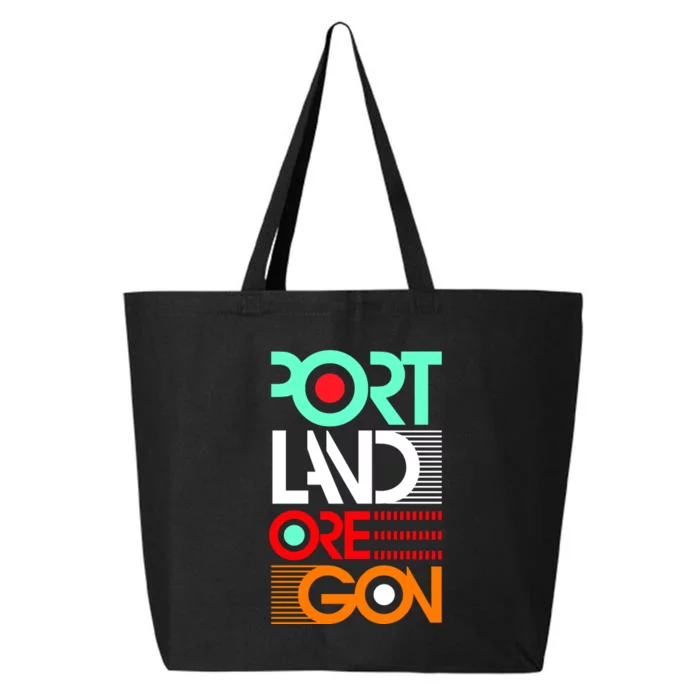 Portland Oregon Retro Typography 25L Jumbo Tote