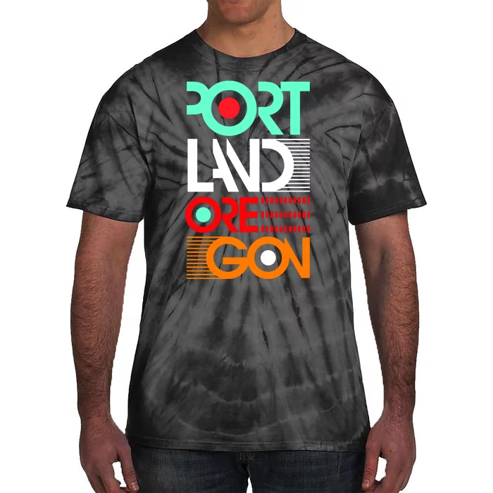 Portland Oregon Retro Typography Tie-Dye T-Shirt