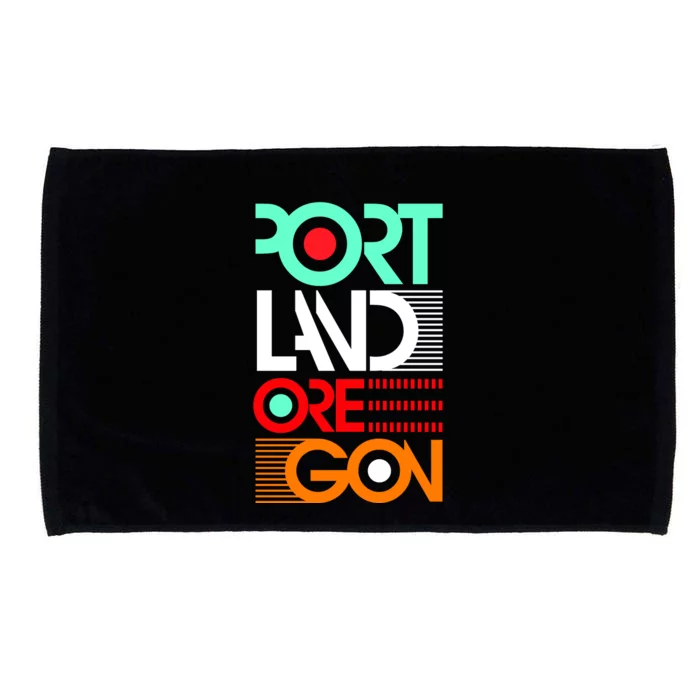 Portland Oregon Retro Typography Microfiber Hand Towel