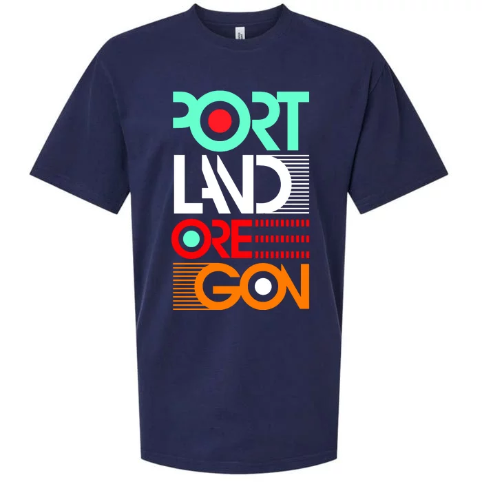 Portland Oregon Retro Typography Sueded Cloud Jersey T-Shirt