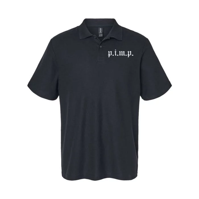 PIMP Oldschool Rapper Pimpin ain't easy p.i.m.p. Softstyle Adult Sport Polo