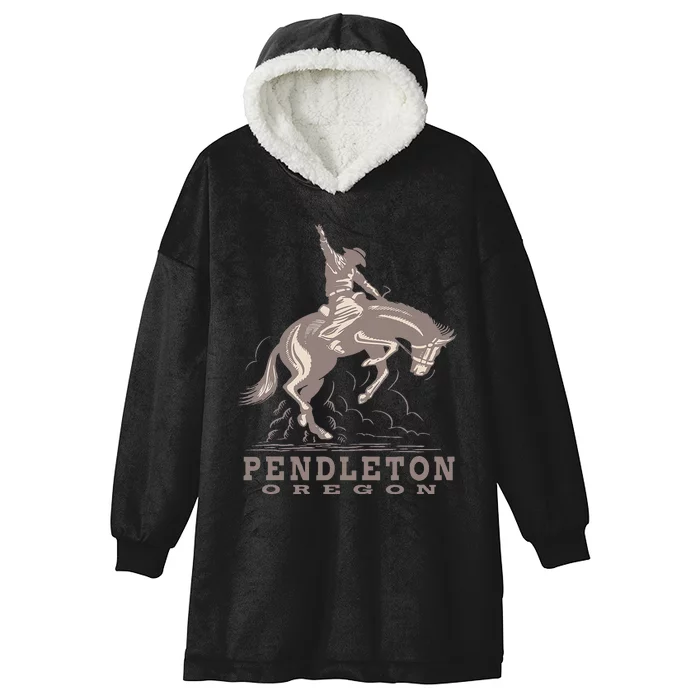 Pendleton Oregon Rodeo Cowboy Horse Hooded Wearable Blanket