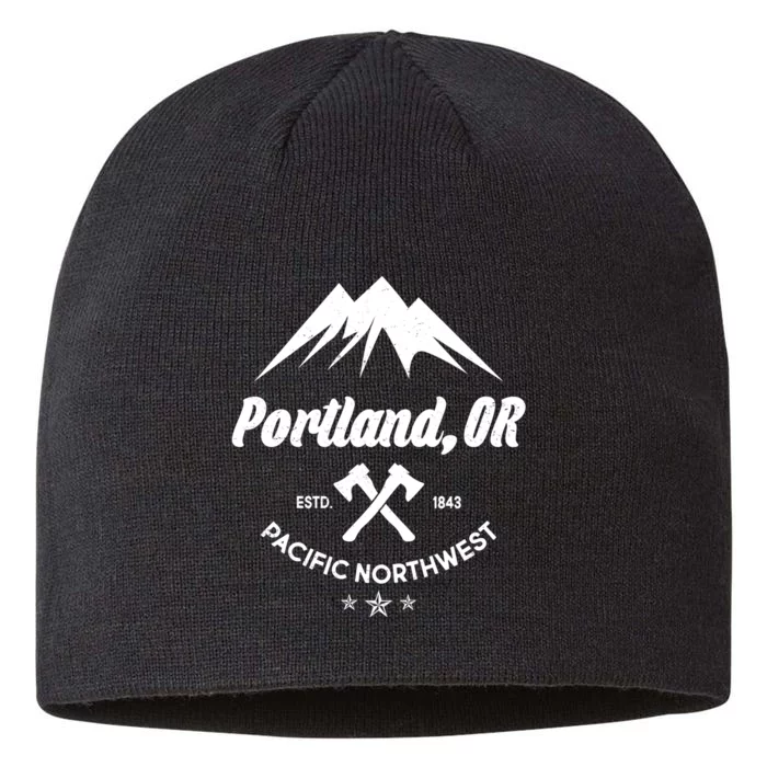 Portland Oregon Estd1843 Pacific Northwest 8 1/2in Sustainable Knit Beanie