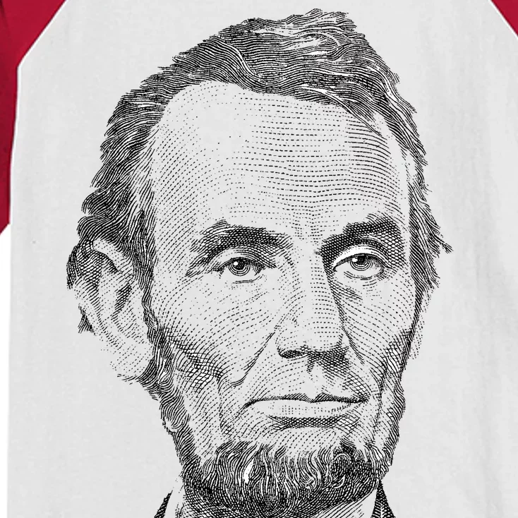 Portrait of Abraham Lincoln Kids Colorblock Raglan Jersey