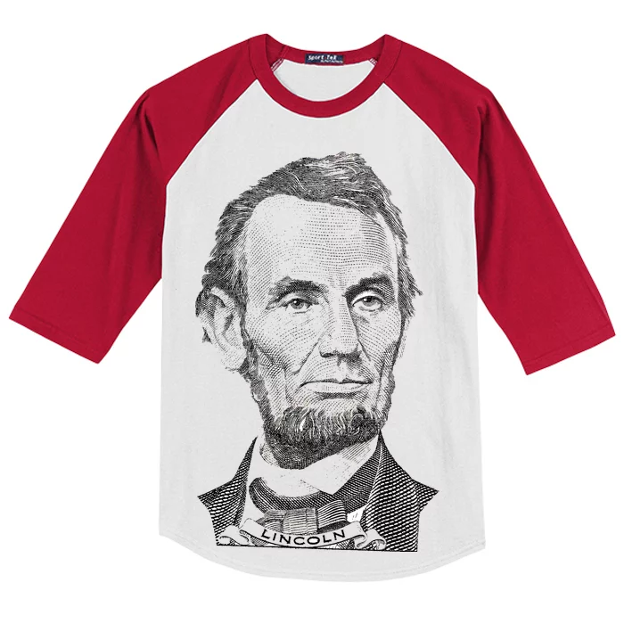 Portrait of Abraham Lincoln Kids Colorblock Raglan Jersey