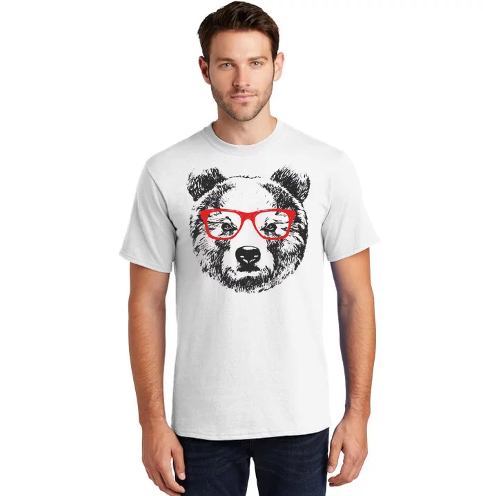 Portrait of Bear with glasses Tall T-Shirt