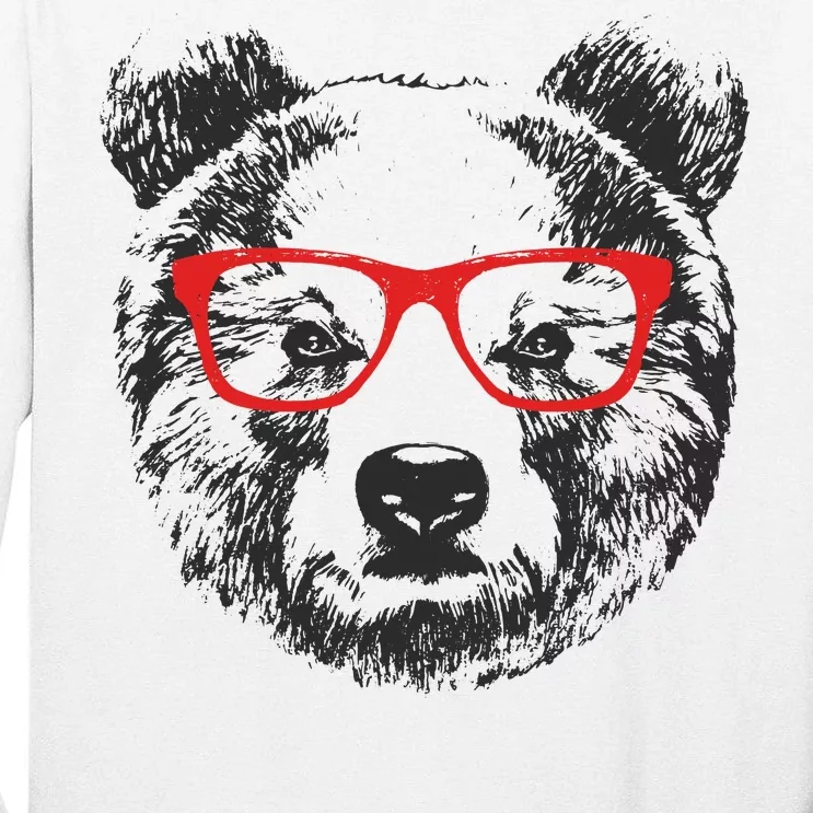 Portrait of Bear with glasses Tall Long Sleeve T-Shirt