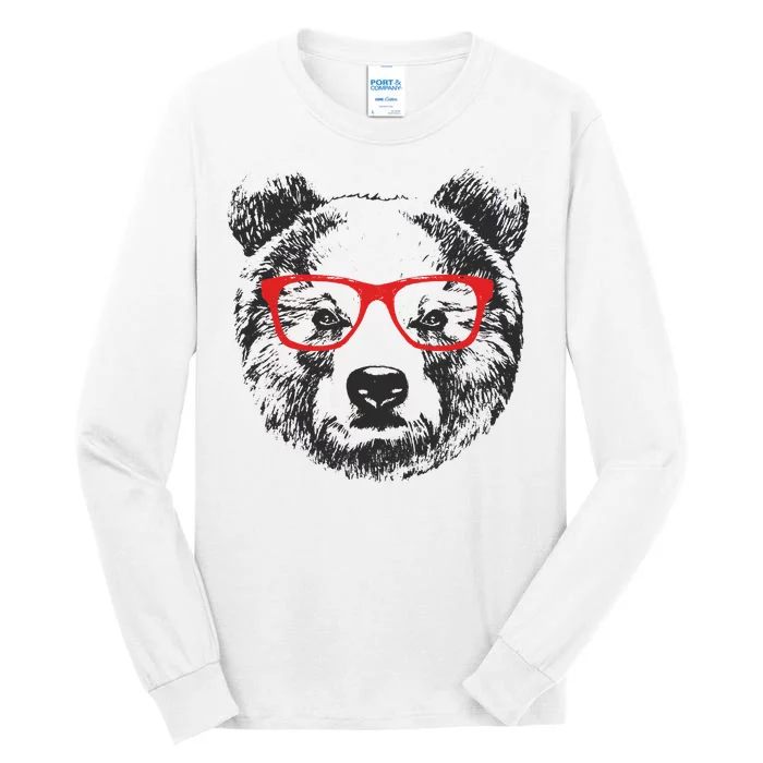 Portrait of Bear with glasses Tall Long Sleeve T-Shirt