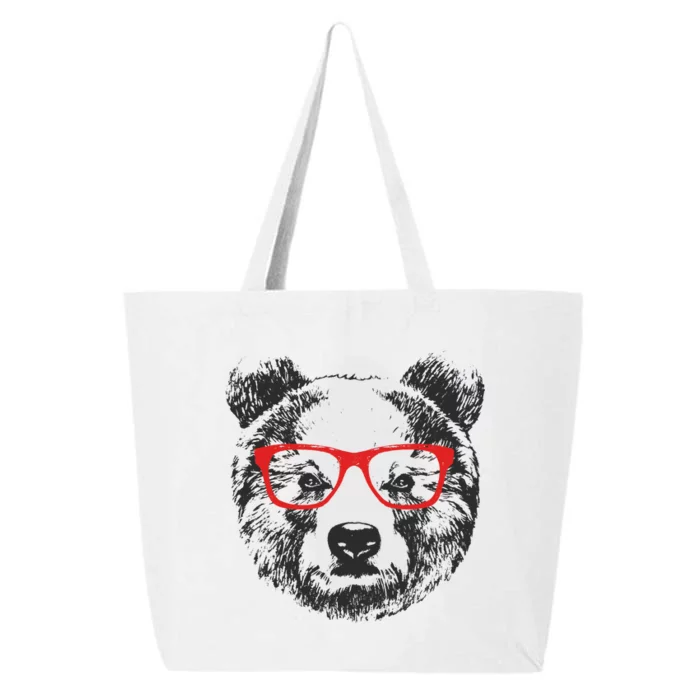 Portrait of Bear with glasses 25L Jumbo Tote