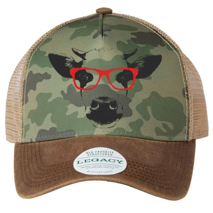 Portrait of Cow with glasses Legacy Tie Dye Trucker Hat