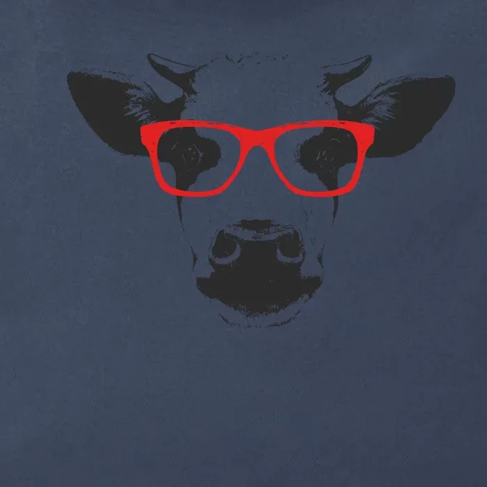 Portrait of Cow with glasses Zip Tote Bag