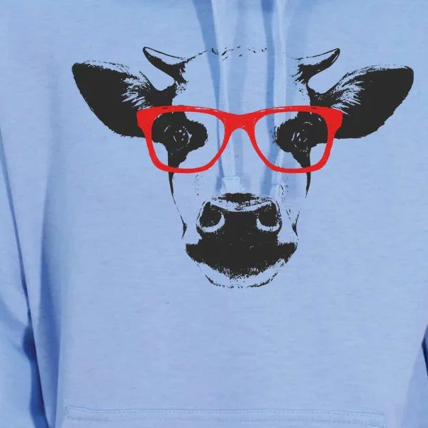 Portrait of Cow with glasses Unisex Surf Hoodie