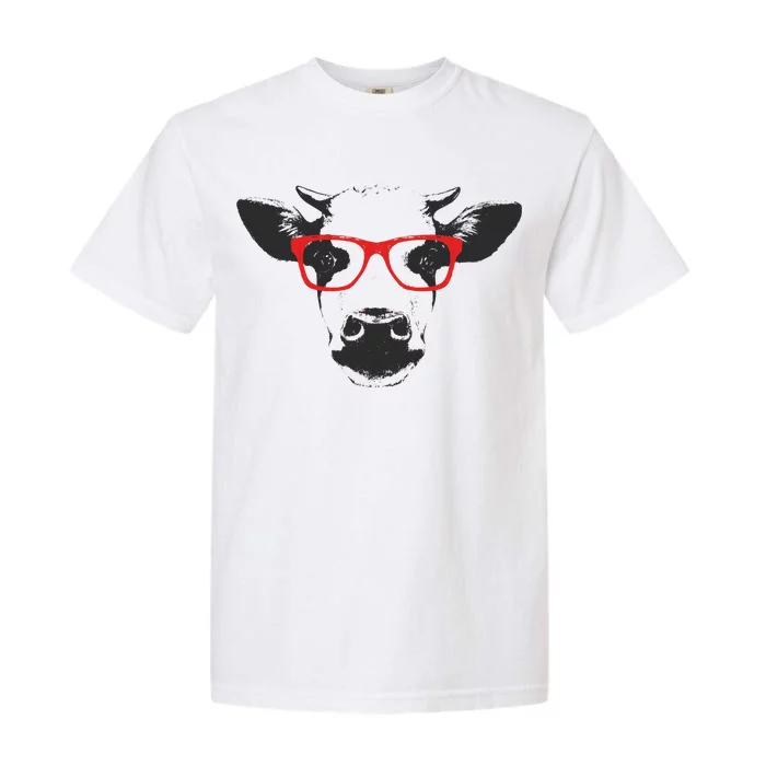 Portrait of Cow with glasses Garment-Dyed Heavyweight T-Shirt