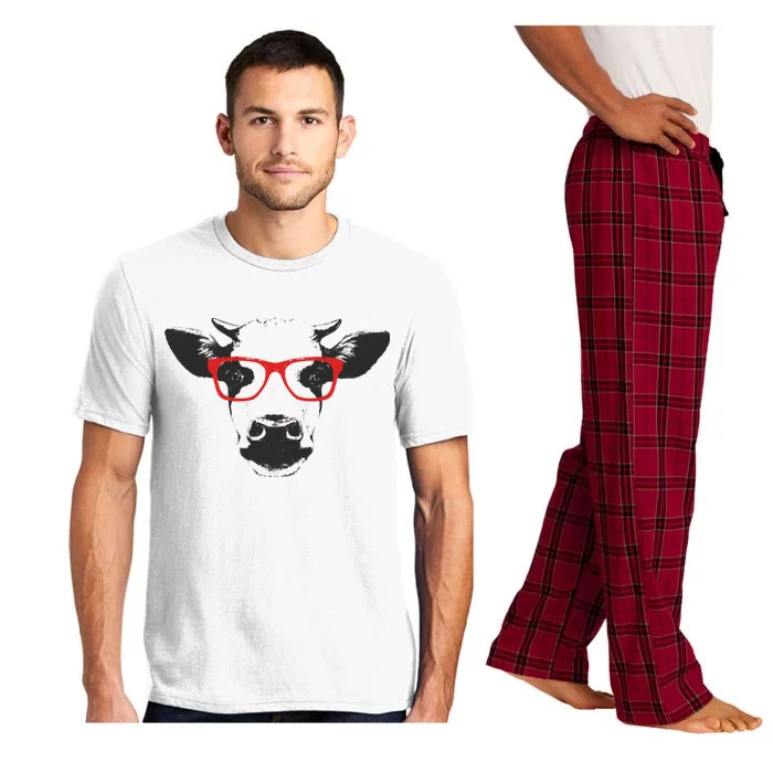 Portrait of Cow with glasses Pajama Set